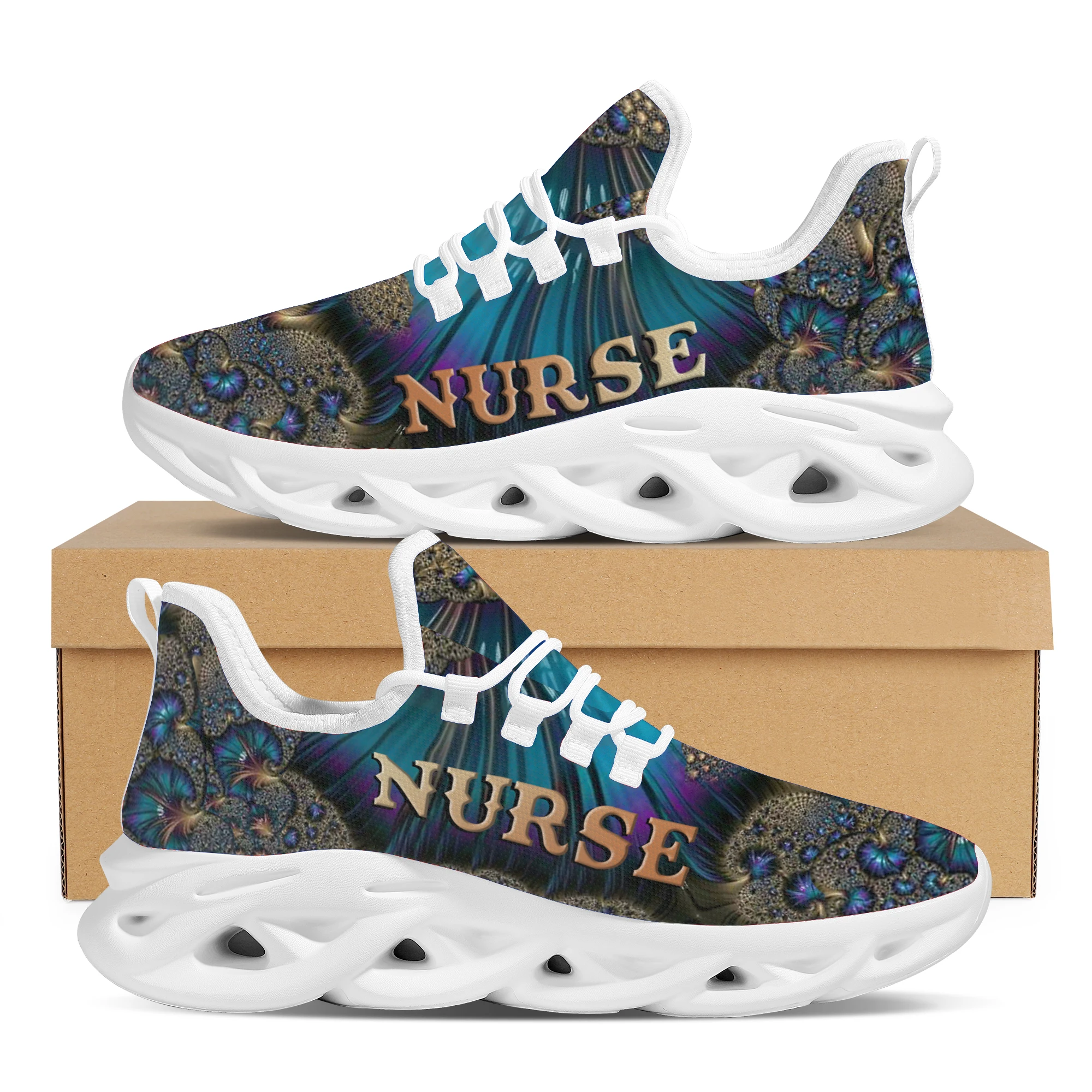 

Yikeluo Luxury Nursing Mesh Vamp Swing Sneakers for Women Casaul Lace up Lightweight Platform Nurse Shoes Femme Footwear