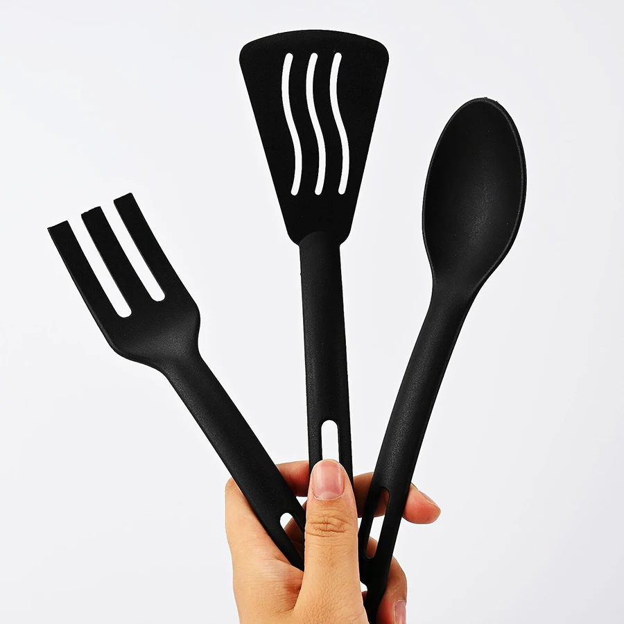 3PCS Nylon kitchenware Spatula spoon Surface fork Nylon kitchenware set for kids portable kitchen tools for picnic camping Kitchen