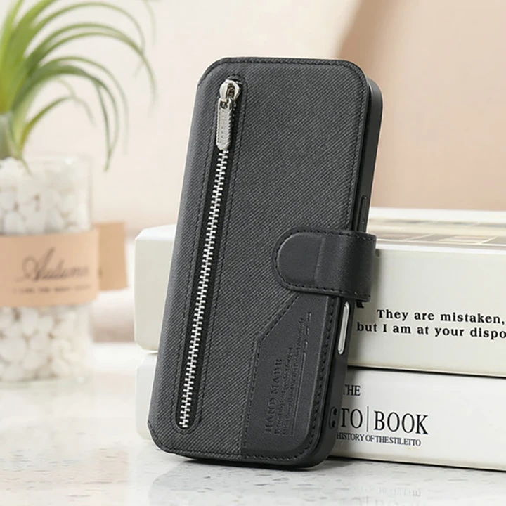 Premium 2-in-1 Zipper Wallet Leather Flip Case