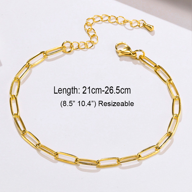 Chain Anklet for Women Girls Adjustable Summer Beach Chain Anklet Bracelet Mother's Day Gifts Stainless Steel Not Allergic