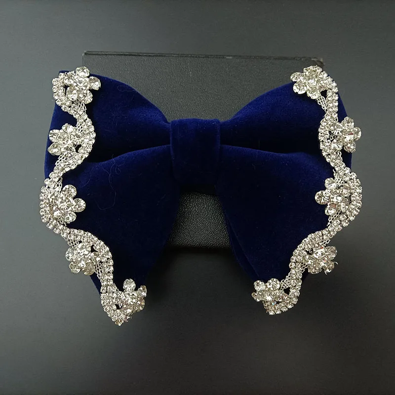 Retro Strass Samt Fliege britische Männer Business Bankett Konzert Kleid Anzug Hemd Zubehör Original Design Schmuck Geschenk – Detail 8