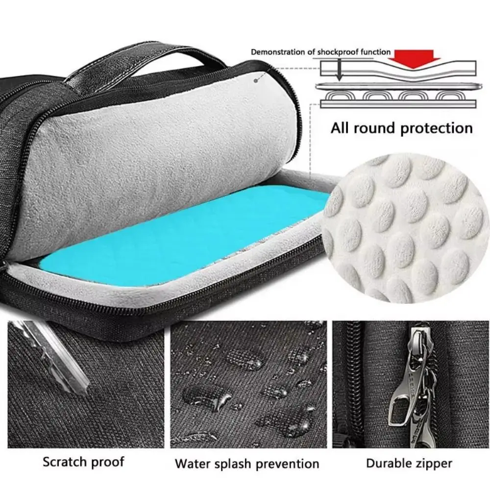 Universal 13.3-15.4 inch Laptop Shoulder Bag Waterproof Large Capacity Tablet Sleeve Multilayer Shockproof Tablet Storage Bag