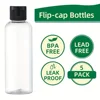 5PCS 30/50/100ML Refillable Empty Plastic Transparent Bottle with Flip Cap Portable Squeeze Shampoo Conditioner Travel Bottles 4