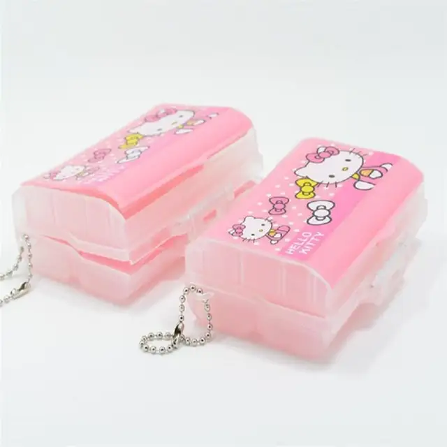 TAKARA TOMY Fashion Cartoon Hello Kitty Pill Box Simple Portable Portable Foldable Organizing Storage Box 2