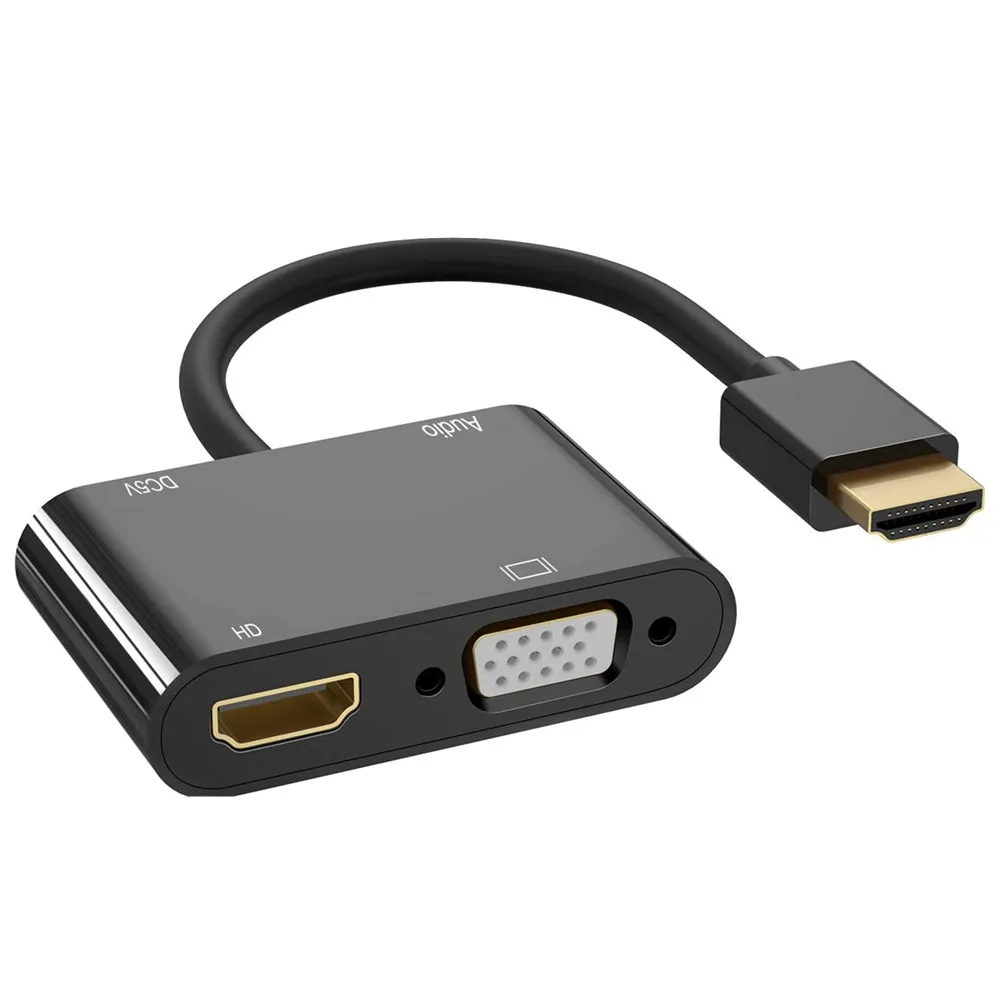 Adaptador HDMI compatible con VGA HD, divisor HD VGA, pantalla Dual al