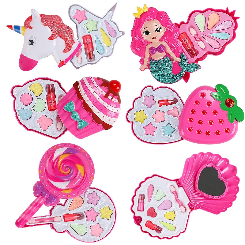 Simulation Girl Pretend Princess Makeup Toys Play House Children's Cosmetics Lipstick Eyeshadow Set For Kids Party Cosplay Game