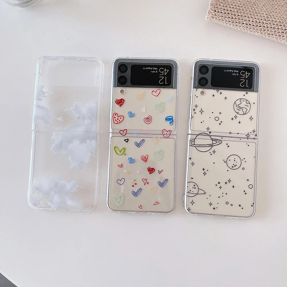 Love Heart Universe Planet Clear Transparent Phone Case Cover