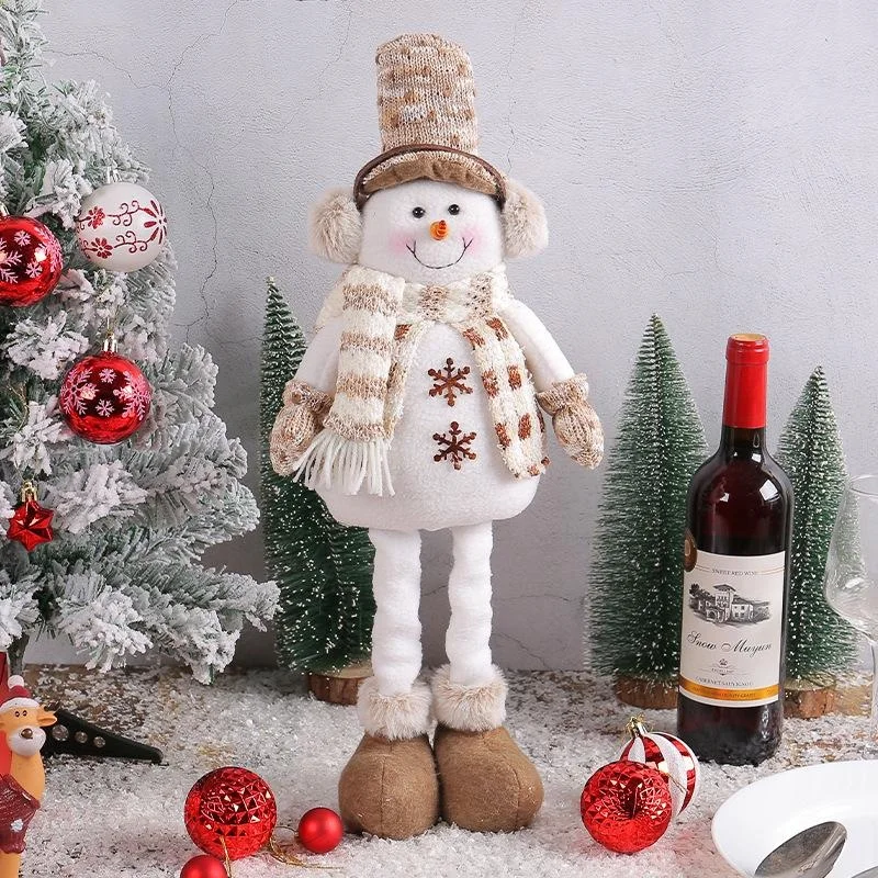 Christmas Snowman Stretch Doll Creative Knitted Elk Doll Christmas Window Decoration Ornament Home Festival Party Decor Ornament