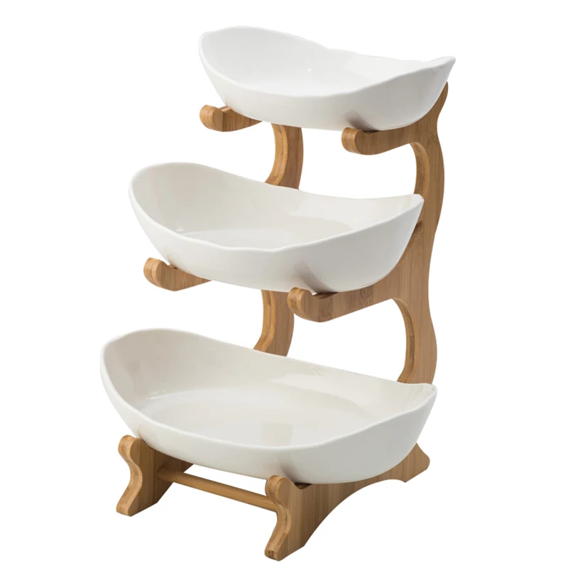 Living Room Home Three-layer Plastic Fruit Plate Snack Dish Creative Modern Dried Fruit Bowl Basket Candy Cake Stand Fruit Plate, Snack Bowl, Cake Stand, Snack Dish