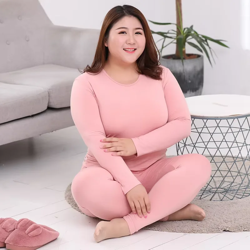 Women Plus Size Thermal Underwear Set Long Johns Suit Base Layer Underscrubs For Winter thermal underwear sets