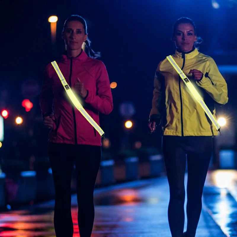LED Reflective Belt Walking Gear Safety Light For Walkers At Night Safety Rechargeable Reflective Running Gear