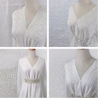 Embroidery Lace 100% Cotton Fabric Water Soluble Hollow Flower Sewing For Girl Dress Garment DIY Curtain Scarf Material 6