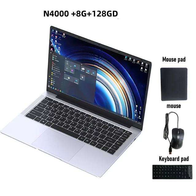 Barato 14.1 polegada mini portátil pequeno notebook computador windows 11 escritório intel n4000 8gb 512gb ips bussiness laptops