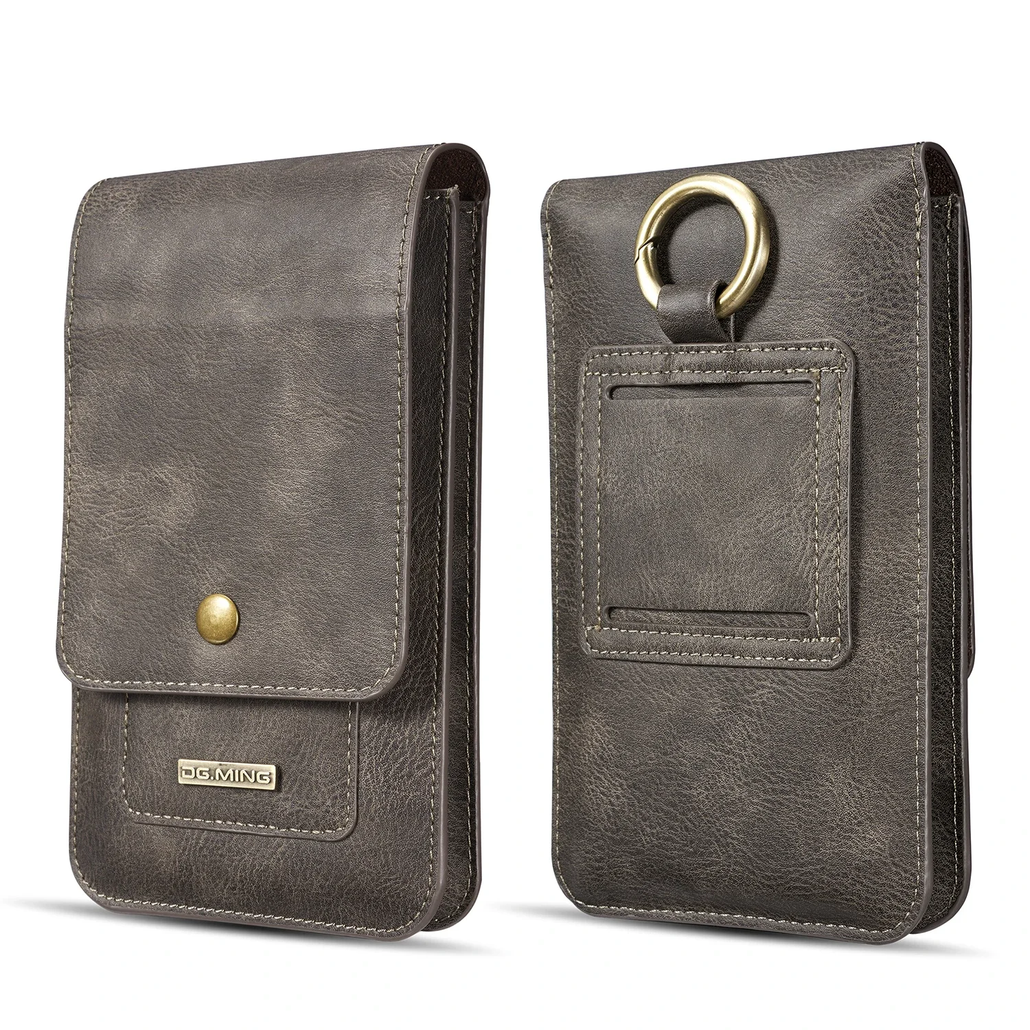 Universal Leather Wallet Phone Case with Belt Clip - Holster Pouch for Outdoor Sports and Running