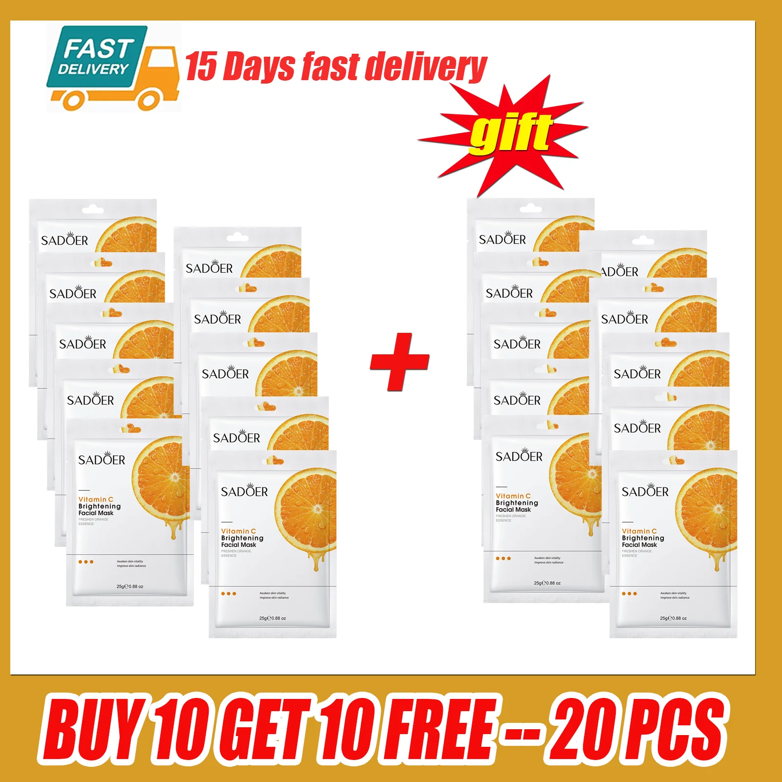 Máscara facial de vitamina C, remove cravos, encolher poros, clareamento da pele, hidratante calmante, produtos coreanos de cuidados com a pele 8