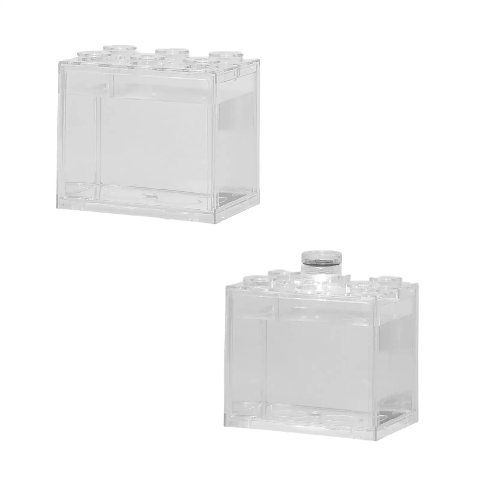 Betta Fish Tank Decorazione Acrilica Fish Bowl Fish Basket Acquario Serbatoio Trasparente Per Scrivania Soggiorno Goldfish Camera Da Letto