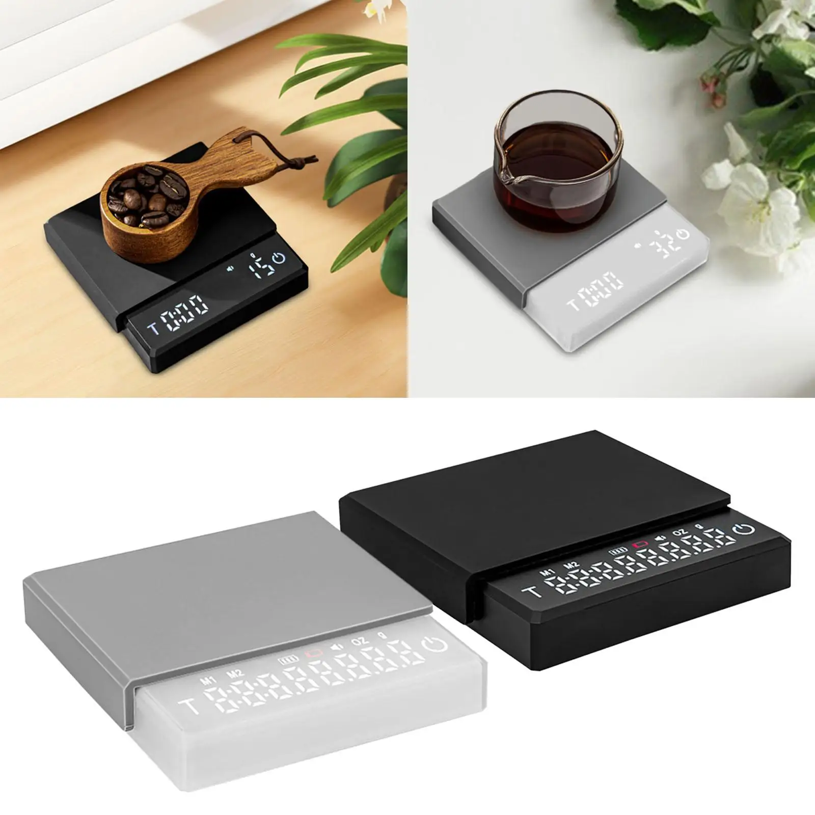 주방 커피 체중계 LED 디스플레이 고정밀 집들이 선물, USB 충전식 전문 바리스타 도구, 카페 샵 가정용