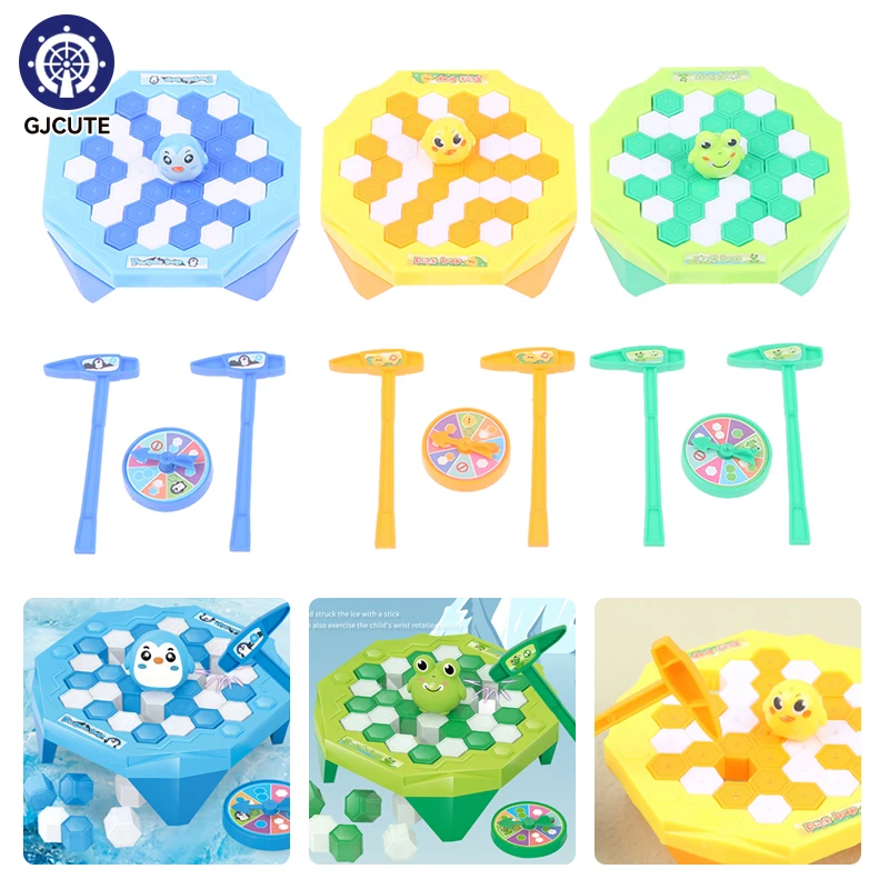 

Kids Penguin Icebreaker Beating Interactive Desk Table Game Set Learning Balance Ice Cubes Toy Stress Reliever Fidget Toys