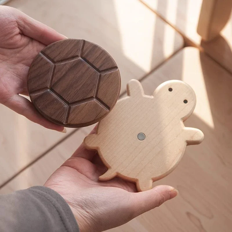Solid Wood Insulation Mat Coffee Cup Coaster Mug Holder Cute Turtle Shape Kettle Tea Coaster Tableware Anti-Scald Table Ornament