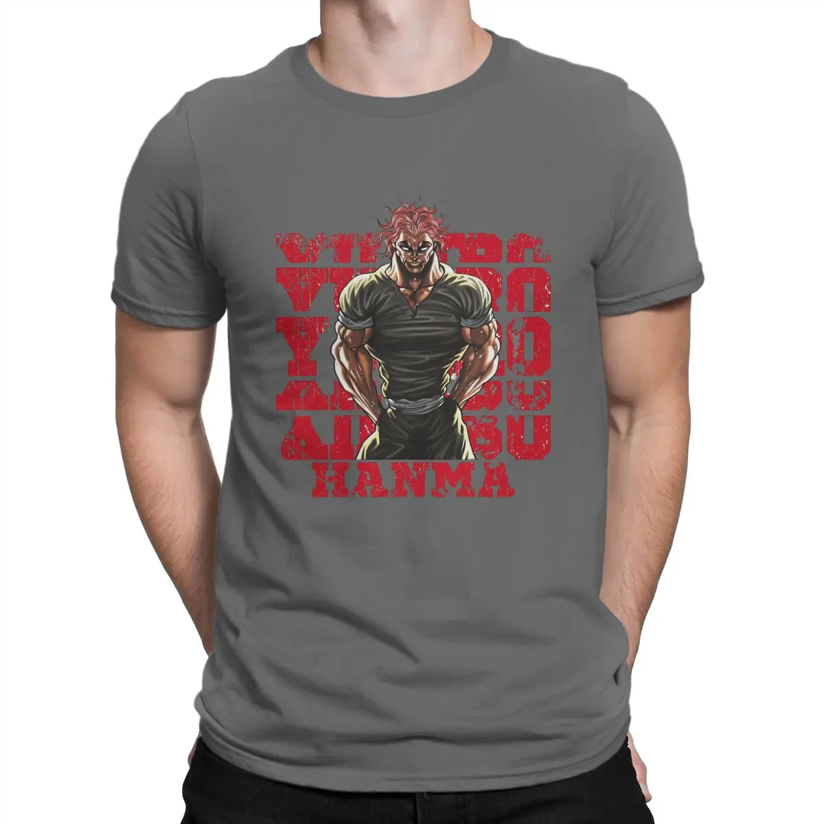 thumbnail image 1 of Yujiro Hanma el luchador Una camiseta especial de fitness BAKI Camiseta casual Cosas para adultos, 1 of 7