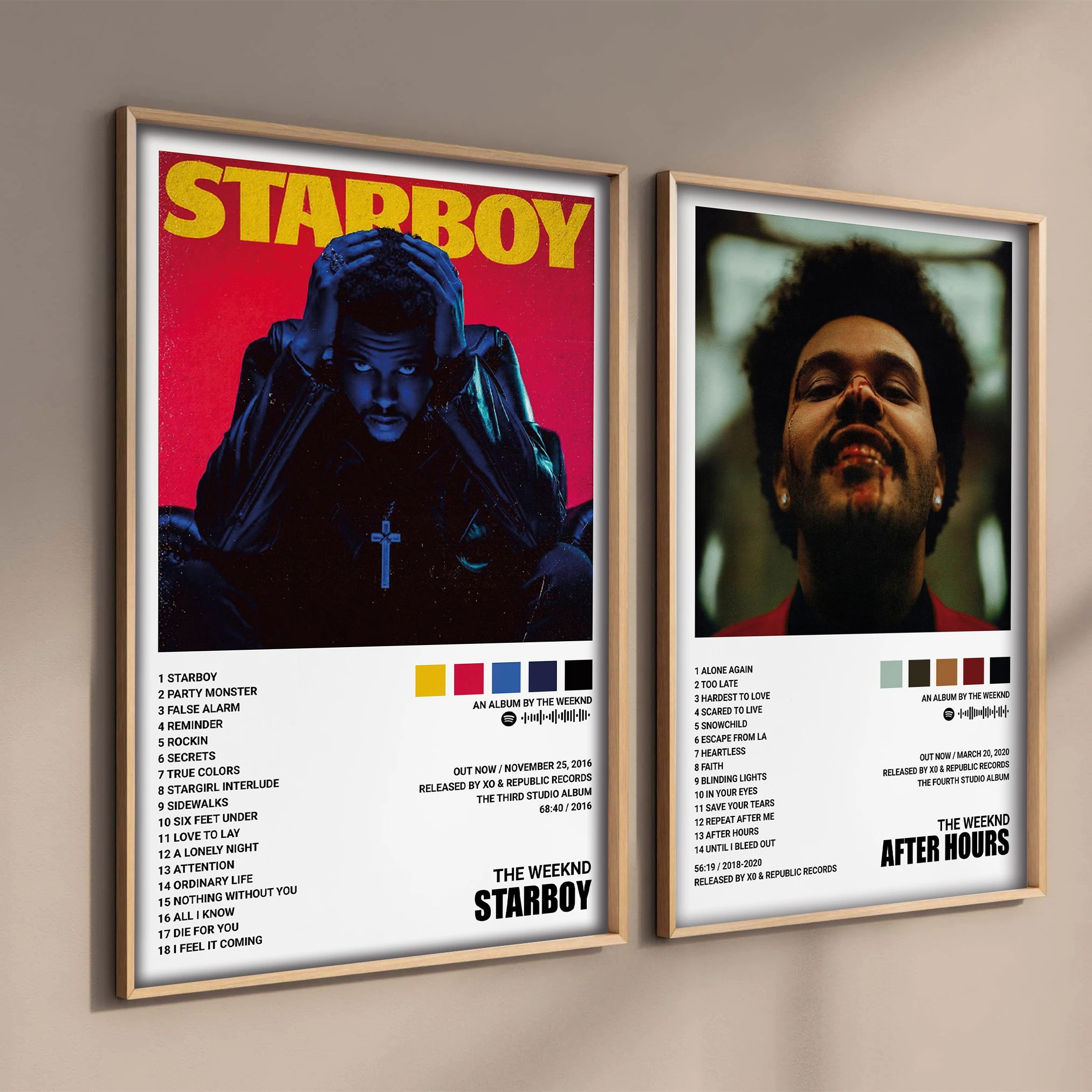 The Weeknd Album Poster Aesthetic Pop Music Rapper Hip Hop Starboy