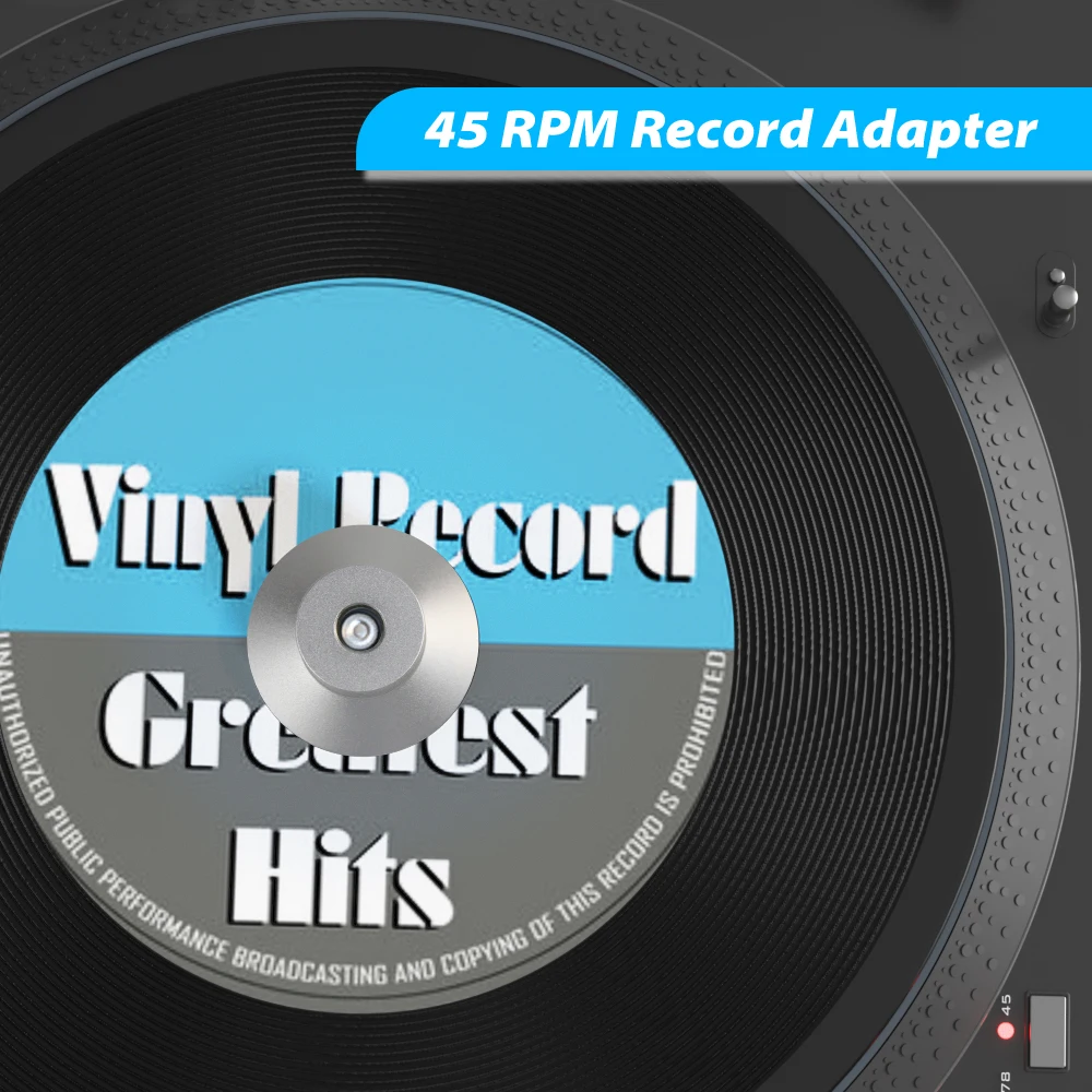 45 RPM Turntable Adapter Aluminum 7 inch EP Record Turntable Phonograph Vinyl Record Center Adapter, turntable adapter,audio adapter