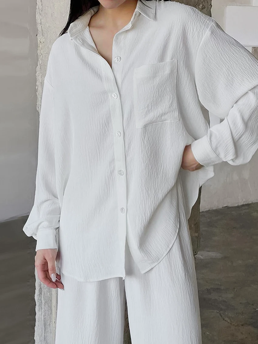 Marthaqiqi Winter Home Clothes For Women Long Sleeve Sleepwear Turn-Down Collar Nightwear Pants Casual Female Pajama 2 Piece Set