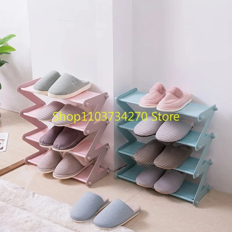 Z-type Simple Multi-layer Small Shoe Rack Household Assembly Dormitory Dustproof Shoe Cabinet Storage Rack Children's 6
