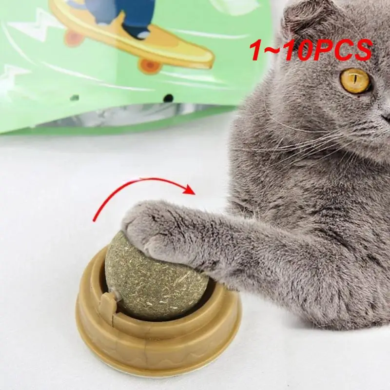 

1~10PCS Natural Catnip Cat Wall Stick-on Ball Toy Treats Healthy Natural Removes Hair Balls to Promote Digestion Cat Grass Snack
