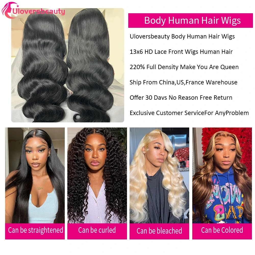 24 26 30Inch Body Wave Human Hair Wigs 13x6 HD Lace Human Hair Wig Raw Hair Wigs On Clearance Sale 220% Glueless Wigs Human Hair 4