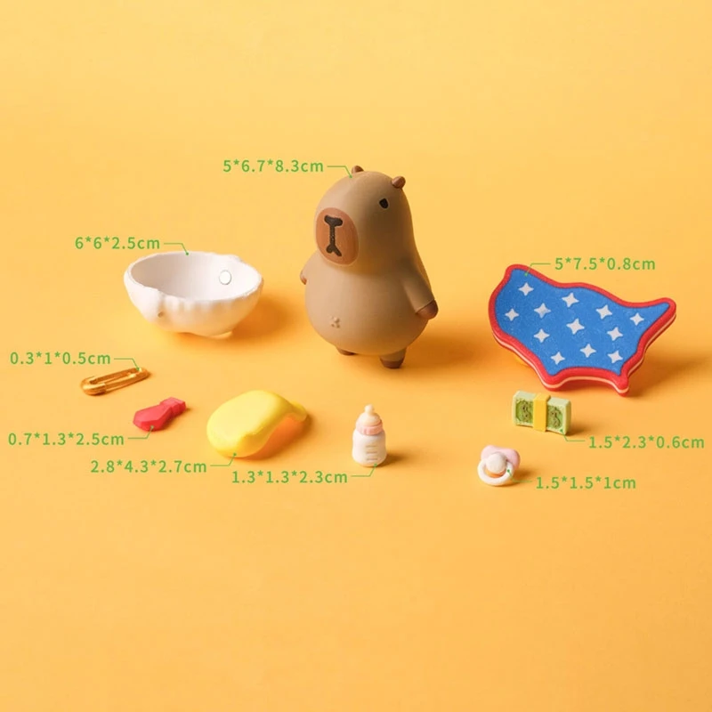 LYEAA Mignon Capybara Animal Ornement Dessin Animé Capybara Décoration De Table Creative Capybara Sculpture Pour La Maison Bureau Décor