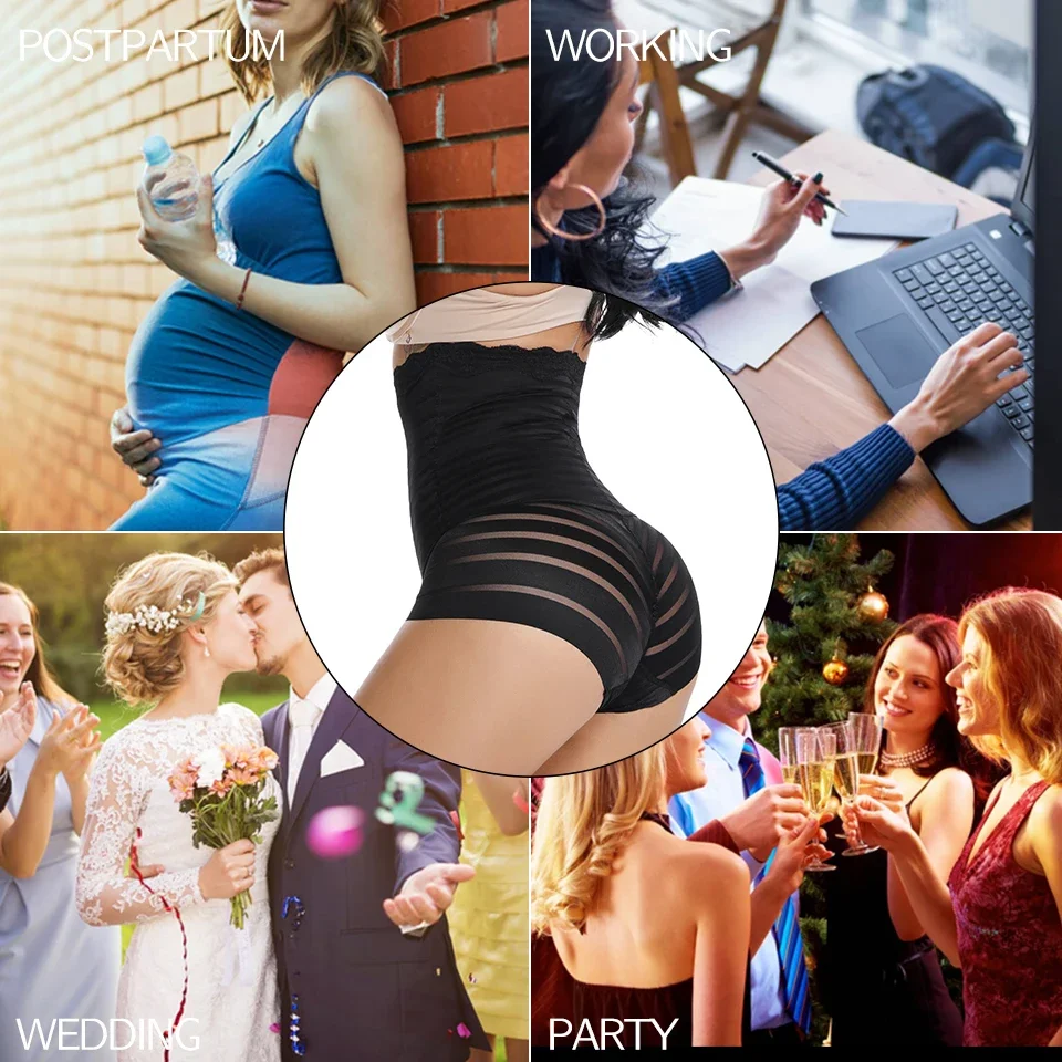 Women Body Shaper High Waist Sexy Briefs Slimming Underwear Butt Lifter Waist Trainer Tummy Control Panties Belly Girdle Panty