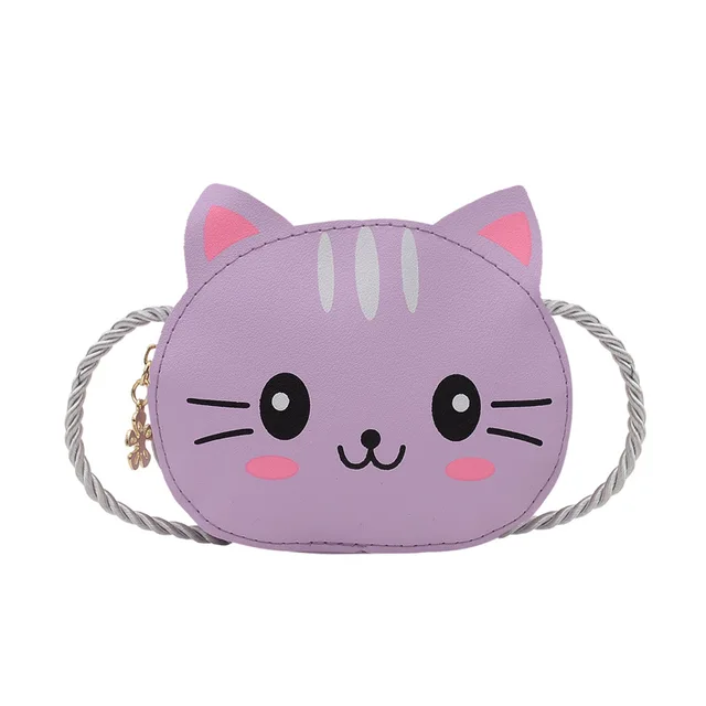 Mini Children Bag Anime Figures Purple Pink Cute Silicone Bags Coin Purse Shoulder Bag Cartoon Kawaii Fashion Toys For Kids Gift E