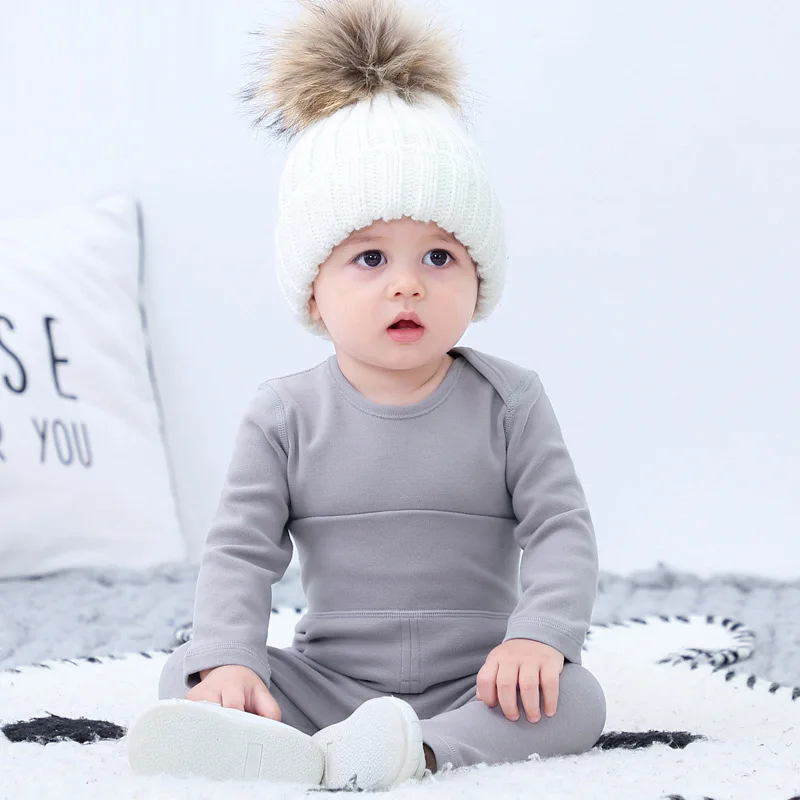 NEW Baby Clothing Kids Baby 2 PCS Set Cotton Thermal Underwear Suit Boys Girls Neonate Pajama Sleepwear Spring Autumn Clothes