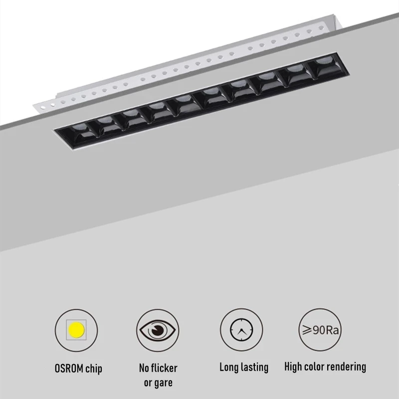 small led spotlights Dimmable Recessed Linear LED Ceiling Lights Modern Minimalist Framless Magnetic LED Strip Spotlight 5W/10W/20W Ceiling Lamps ceiling spotlight bar