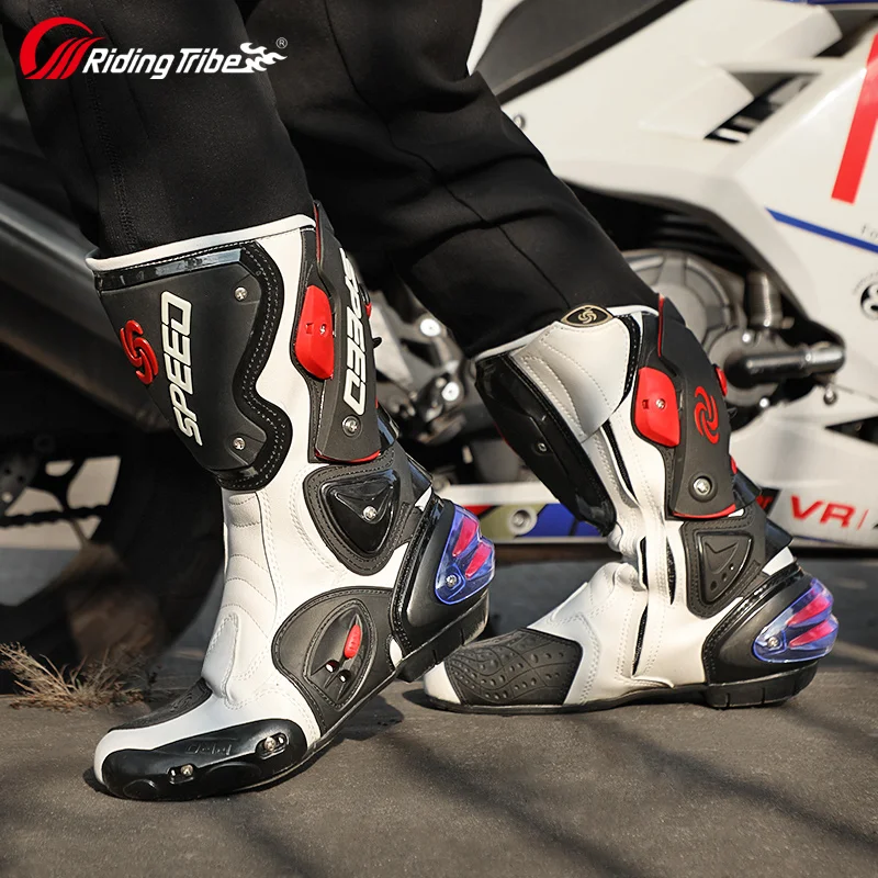 Motorcycle Boots Riding Tribe Men Motorcycle Boots Moto Racing Motocross Off-Road Motorbike Motorcycle Shoes Botas Moto Riding Boots