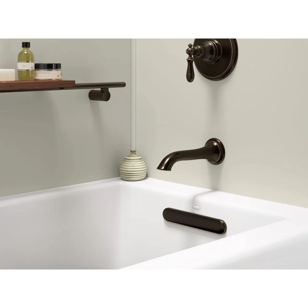 K-1957-RA-0 60x32" Alcove Bath, White, Integral Flange, Right-Hand Drain, Modern Bathroom Design