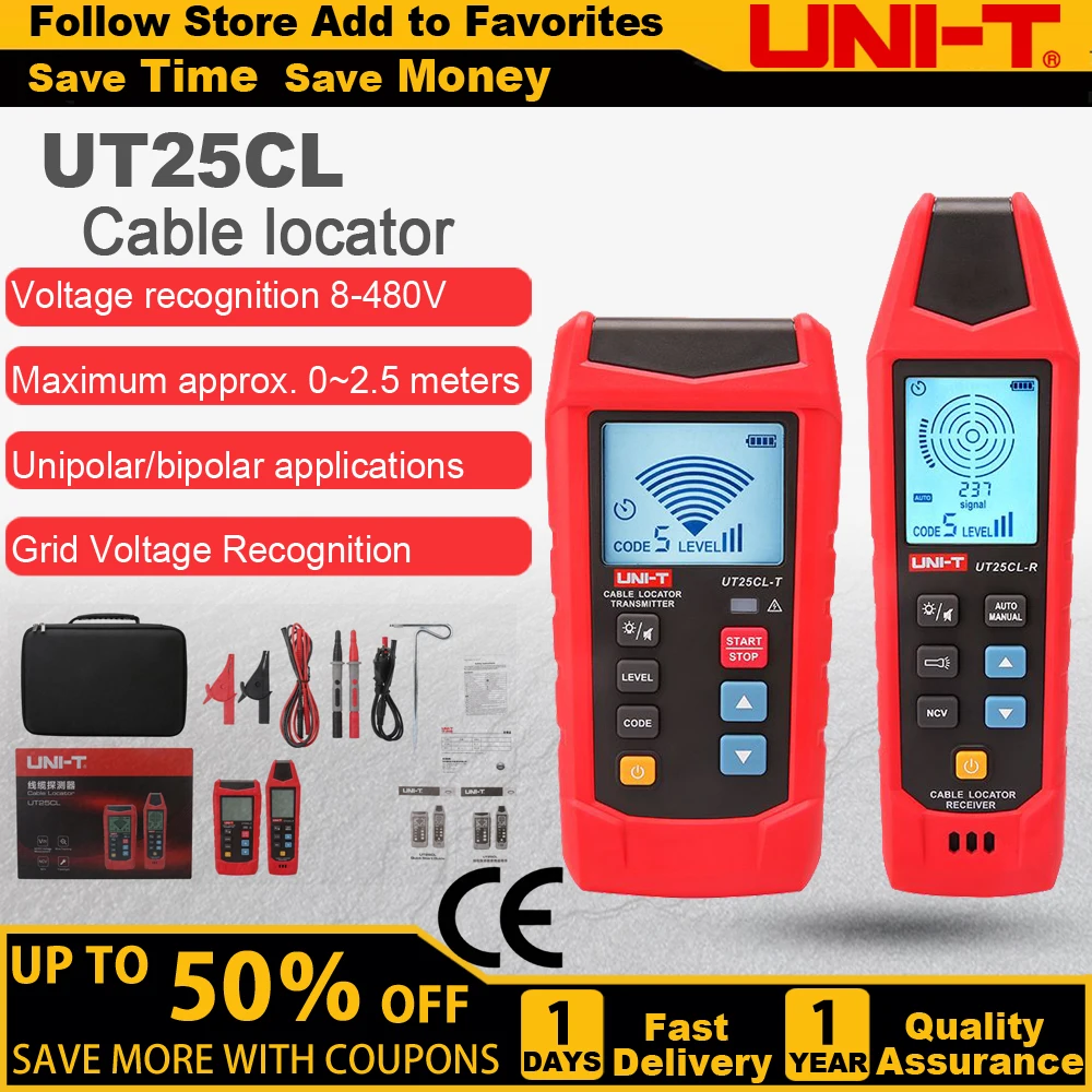 

UNI-T UT25CL Cable Locator Wiring Indicator in the Wall Underground Electric Cable Detector Wire Tracker Hidden Line Finder