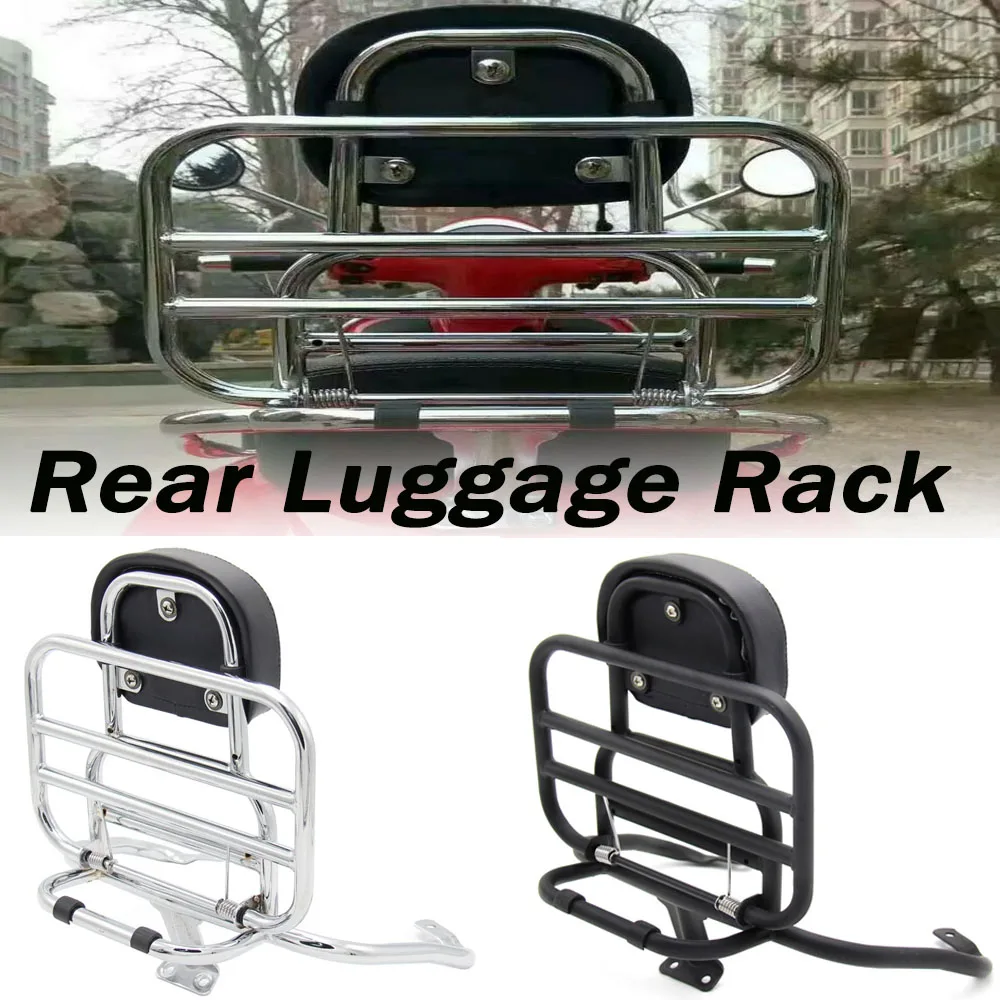 Rear Luggage Rack With Bonus Metal Clamp For Vespa Lx / Lxv / Lt / S