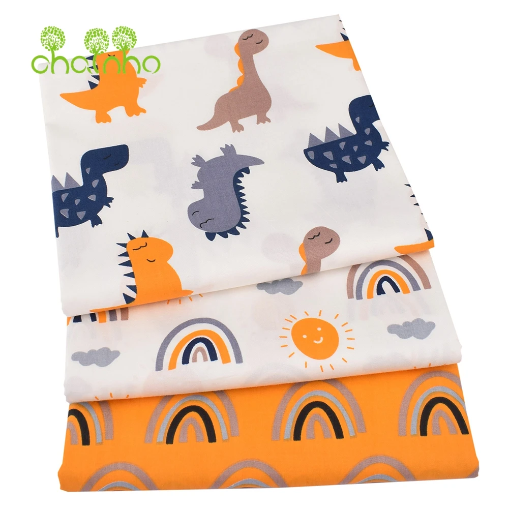 Chainho,Printed Twill Weave Cotton Fabric,DIY Sewing Quilting Material,Patchwork Cloth,Cartoon Series,2 Specification,15C294