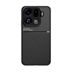Luxury PU Leather Magnetic Case with Camera Protection and Fashion Diagonal Design for OPPO Find X9 (Black)