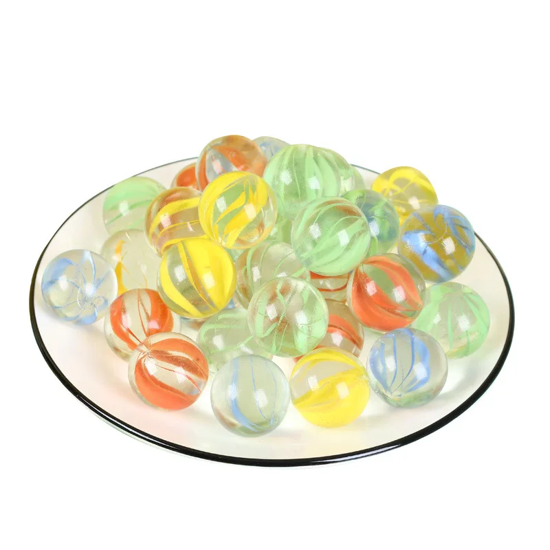 Colorful Glass  Brand New And High Qualit Big Size 25MM /14MM Glass Marbles Glass Bead Marbles Children's Toys 6