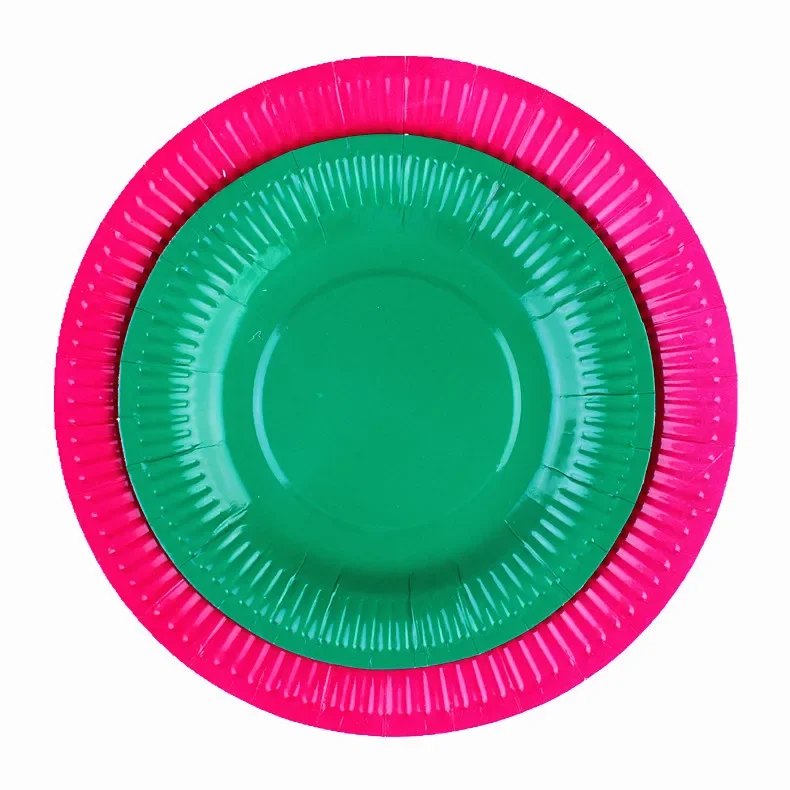 Colorful DIY Craft Materials Disposable 7 Inch 9 Inch Round Paper Plate For Kindergarten Creative Handwork Supplies