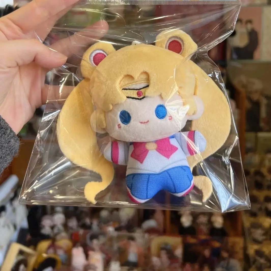 10CM 세일러문 봉제인형 달 고양이 달 토끼 귀여운 소녀 하트 채움 애니메이션 인형 선물 집 침실 장식 생일 선물 키체인