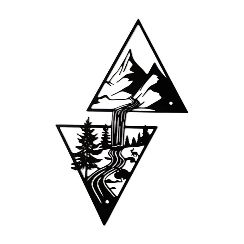 

Y1UU Металлическая скульптура горы и водопада, Настенный декор, металлическое настенное художественное украшение, подвесной для