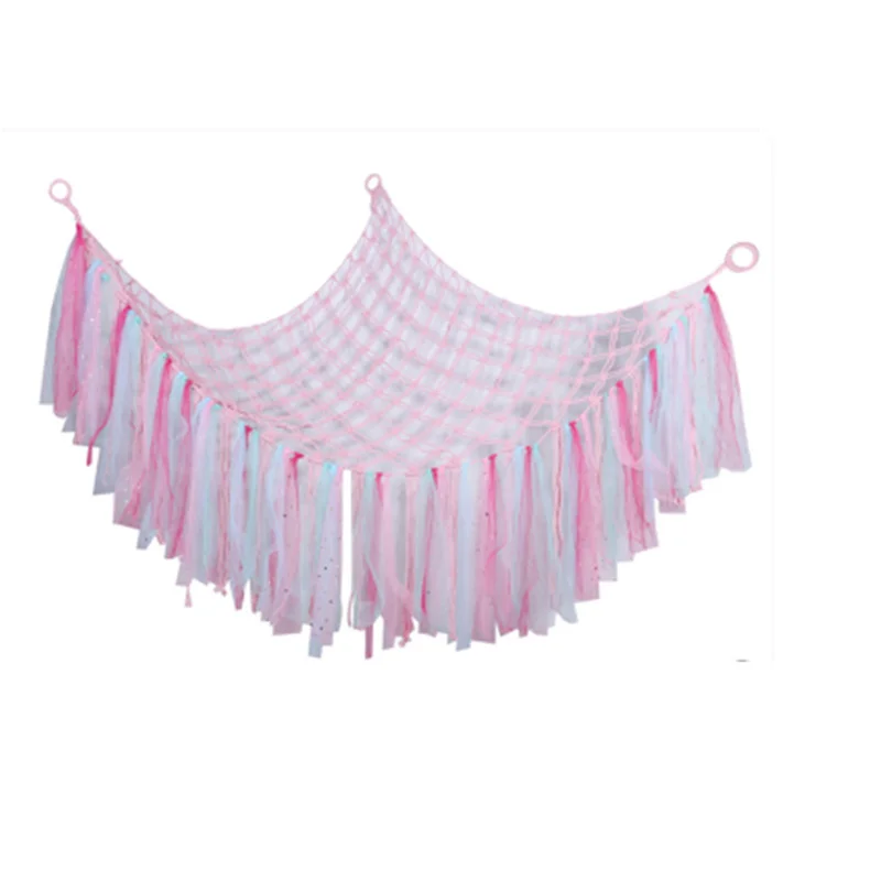 

Baby Kids Toy Hammocks Wall Corner Hanging Storage Net Organizer Stuffed Animal Hammock Woven Cotton Rope Mesh Bag