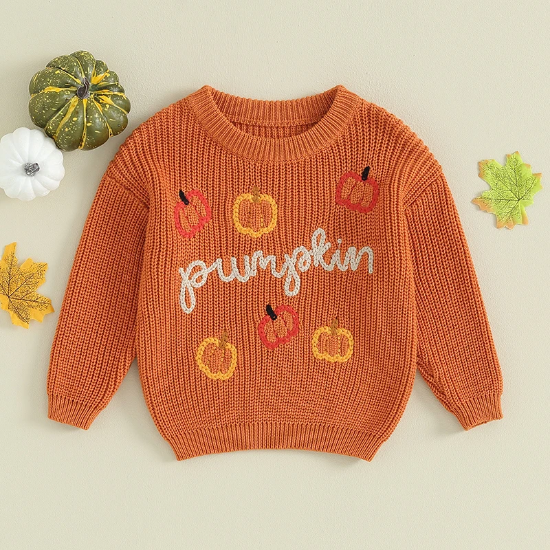 Pumpkin Monogram Embroidered Sweatshirt, Infant/Toddler/Youth Embroidered  Sweatshirt