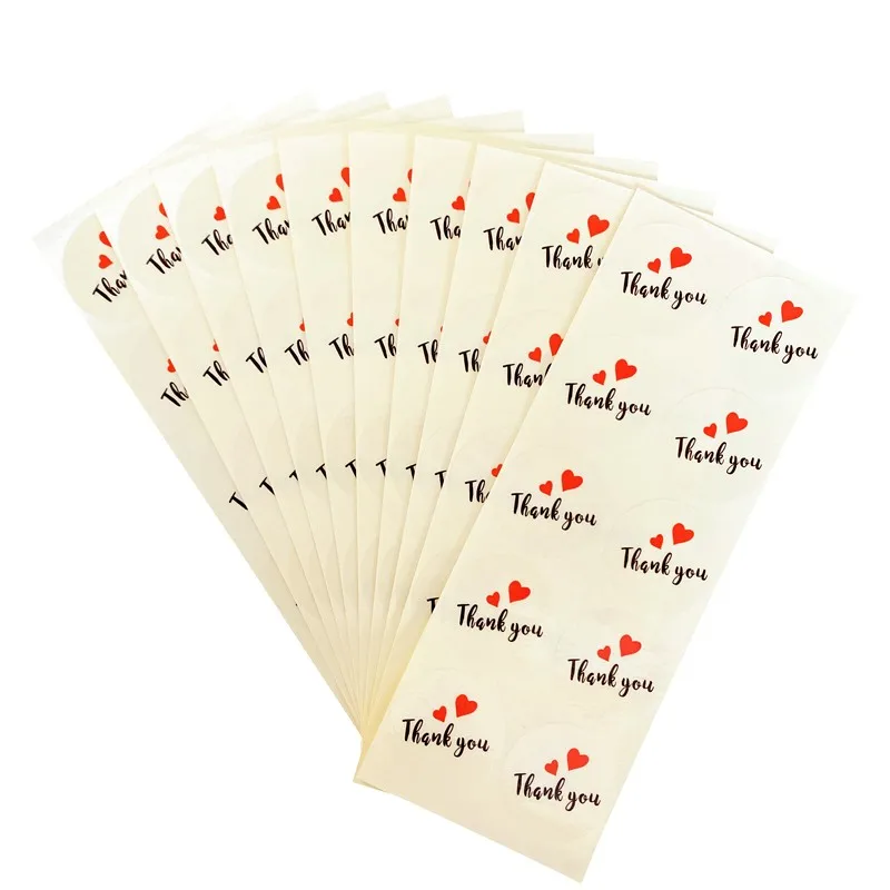 

100Pcs/lot Cute Round Transparent Thank You Label Sticker Creative DIY Decoration Stickers Scrapbooking Baking Seal Sticker