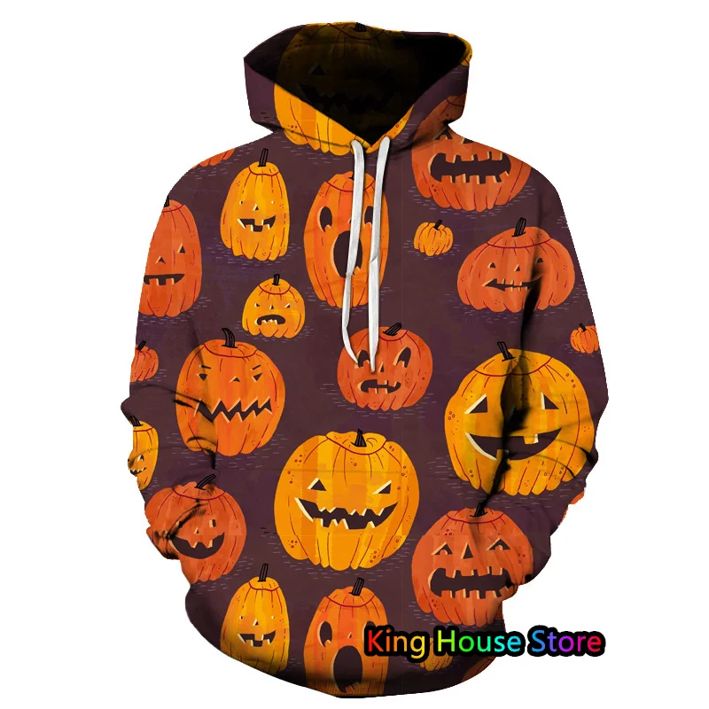 Happy Halloween Hoodie 3D Print Hoodies Fashion Horror Halloween Hooded Swearshirts Harajuku Streetwear Casual Pullover Hoodie