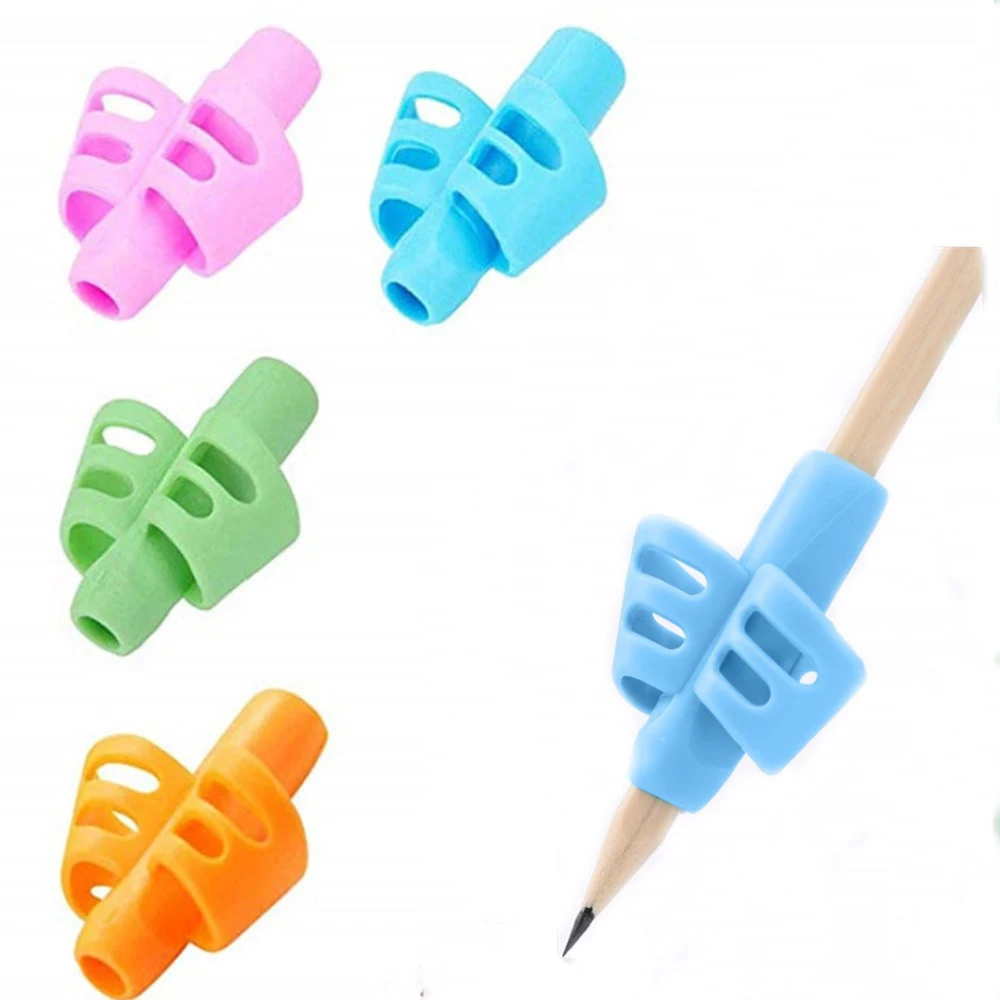 3pcs Silicone Pencil Holder Twofinger Hand Writing Aid Tool Pen Grip